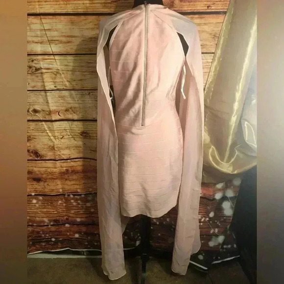 🌸VENUS Chiffon Overlay Bandage Bodycon Pink Dress Sleeveless Sexy Slimmi… - Picture 10 of 16